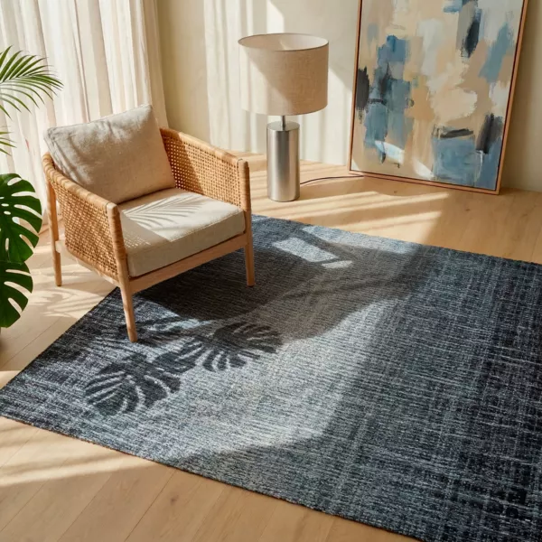 Rechthoekig jacquard vloerkleed (140 x 200 cm) Shiraz Zilver