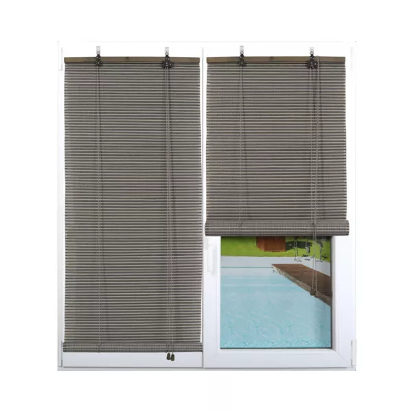 Tenda a rullo a doghe (200 x 200 cm) in Bamb� Grigio chiaro e grigio scuro