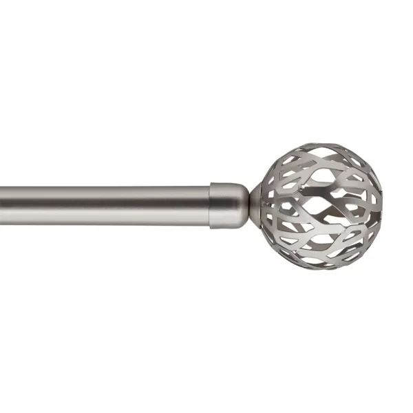 Uittrekbare gordijnroede set (L140 - L260 cm / D19 mm) Retro Zilver