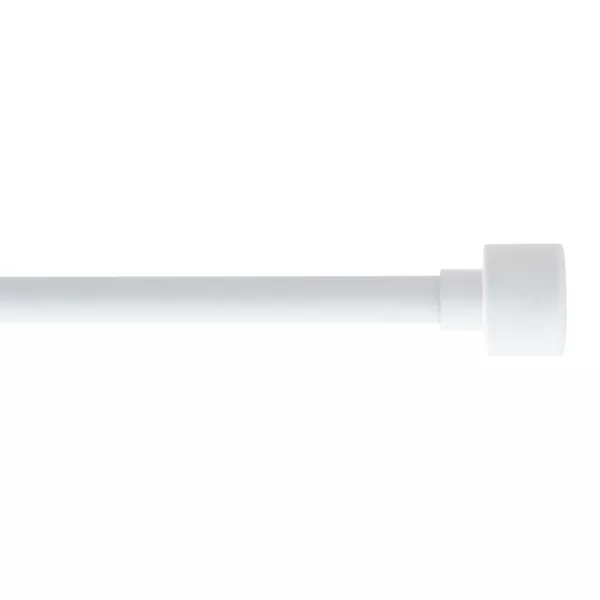 Uitschuifbare gordijnroede set (L210 - L380 cm / D19 mm) Palermo Mat Wit