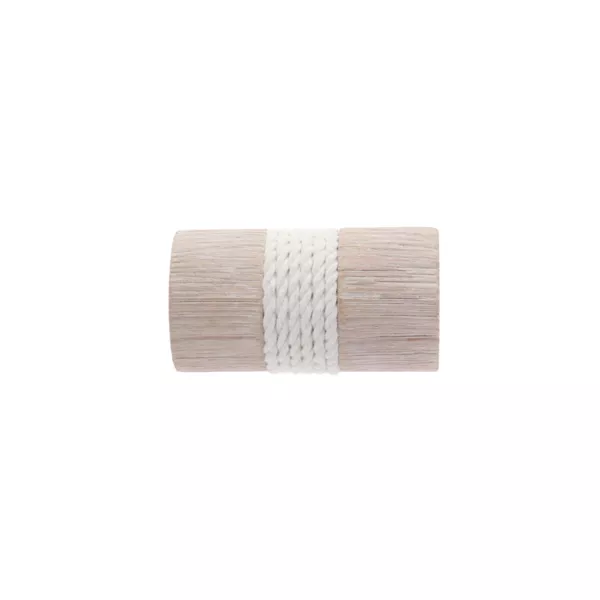 Set di 2 terminali per asta in legno cerato (D28 mm) Soren tappo corda Naturale
