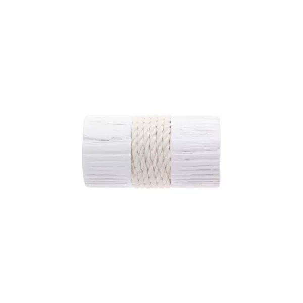 Set di 2 tappi per asta in legno cerusato (D28 mm) Soren corda Bianco