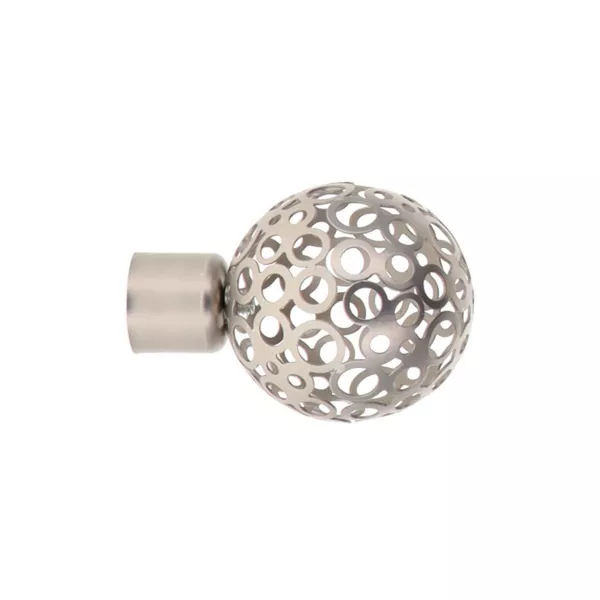 Set di 2 terminali asta (D20 mm) Jim Sfera forata Argento opaco