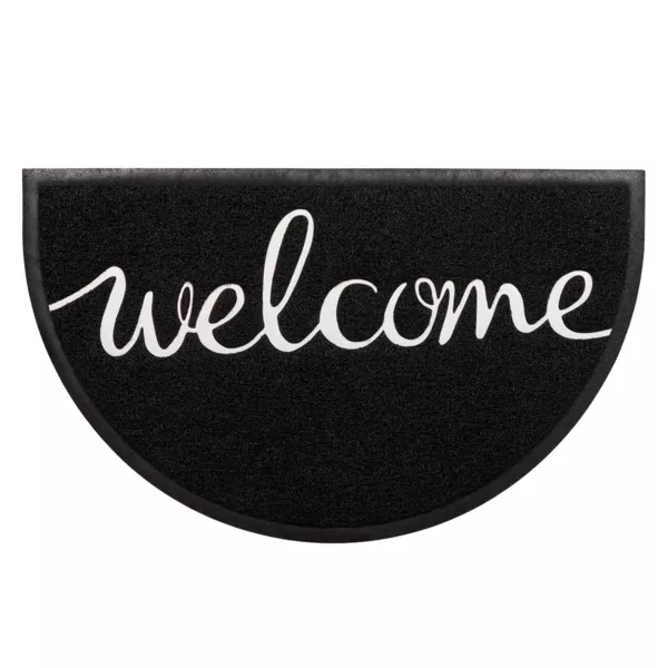 Felpudo semicircular antideslizante (45 x 75 cm) Welcome Blanco