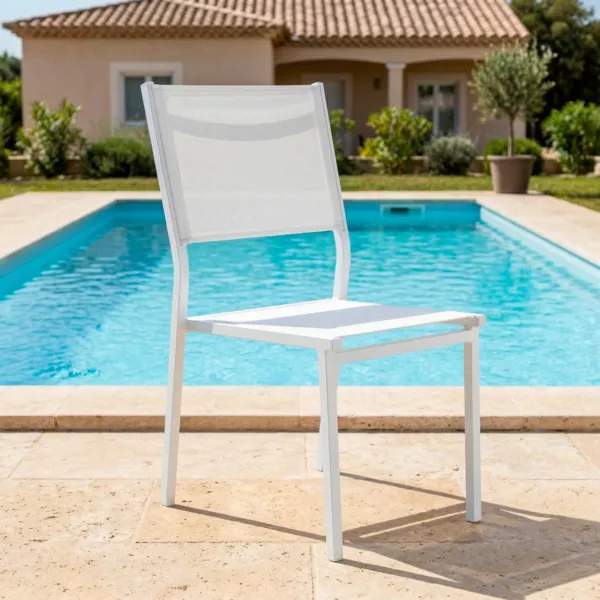 Tuinstoel stapelbaar aluminium Murano - Wit