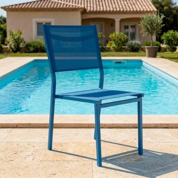 Chaise de jardin aluminium empilable Murano Bleu p�trole