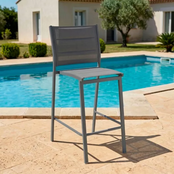 Tabouret de jardin aluminium empilable Murano Gris anthracite