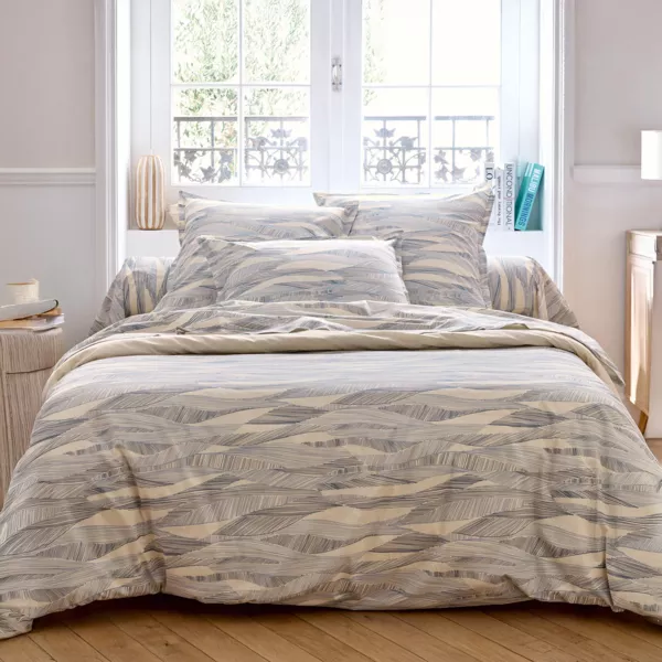 Copripiumino in cotone lavato (260 x 240 cm) Onde Blu