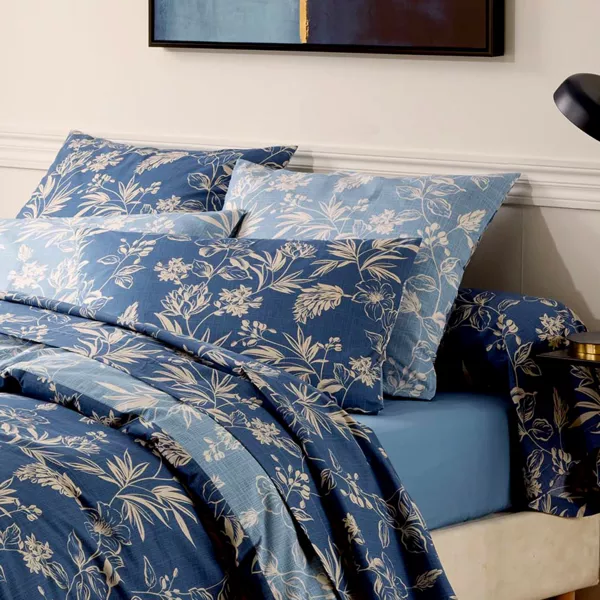 Federa rettangolare in percalle di cotone (50 x 70 cm) Elo�se Blu