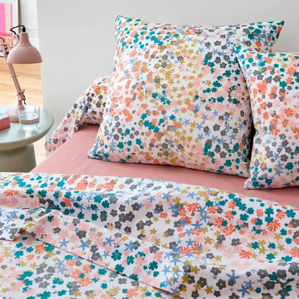 Federa per cuscino quadrata in percalle di cotone (65 x 65 cm) Lolita Multicolore