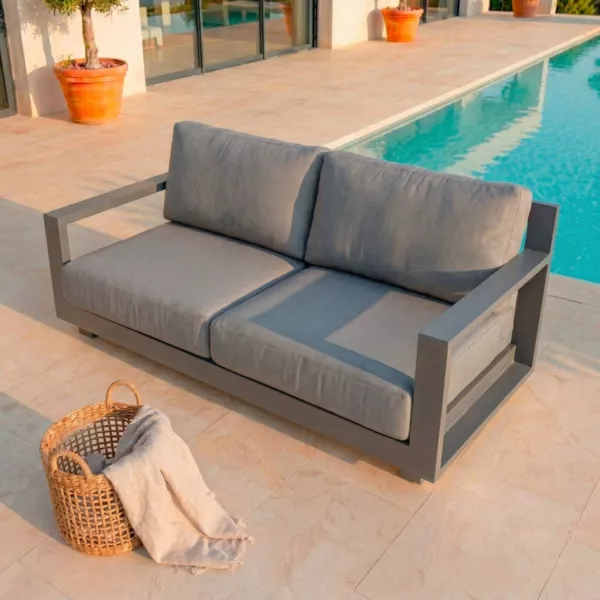 Sof� de jard�n en aluminio 2 plazas Elba Gris antracita