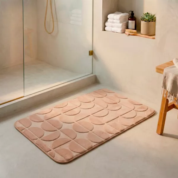 Tapis de bain rectangulaire m�moire de forme (50 x 80 cm) Motivo Cappuccino