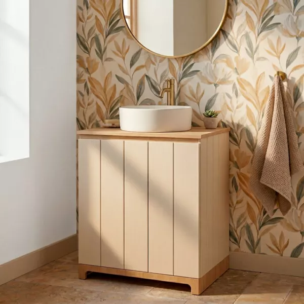 Mueble para lavabo de ba�o de madera (70 x 60 cm) Rivoli Natural