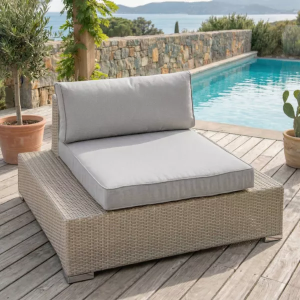 Gartensessel geflochtenes Polyrattan Palma Grau