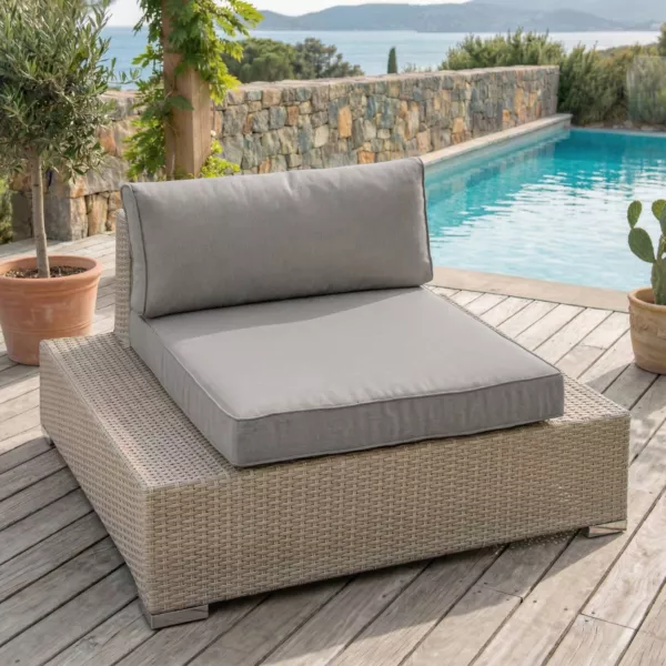 Fauteuil de jardin en r�sine tress�e Palma Gris et anthracite