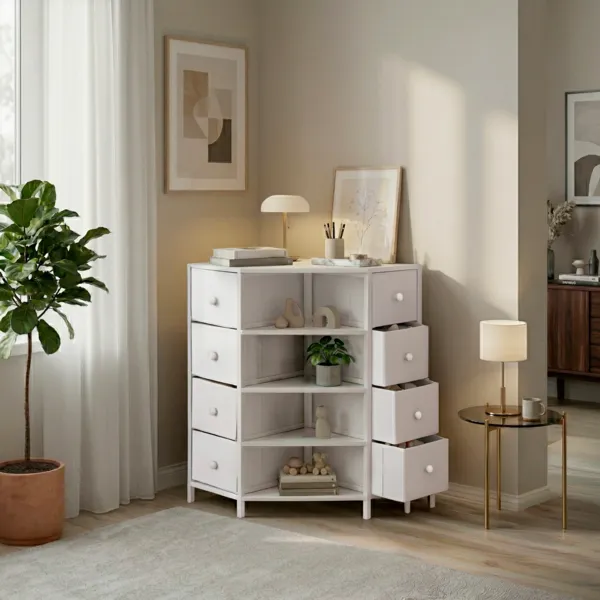 Eckschrank mit 8 Schubladen (50 x 75,5 cm) Ninoa Wei� 