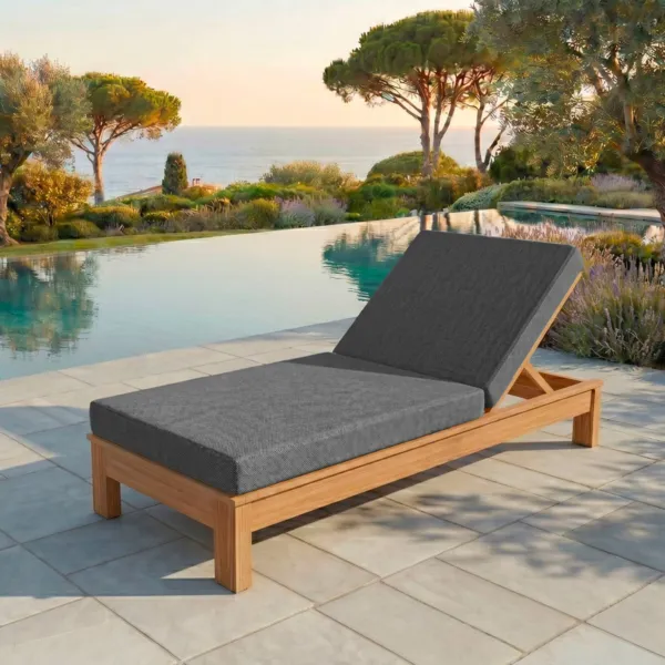 Transat en bois d'acacia Born�o Gris anthracite