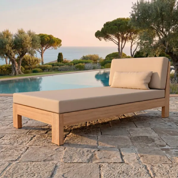 Chaiselongue aus Akazie Born�o - Sandfarben