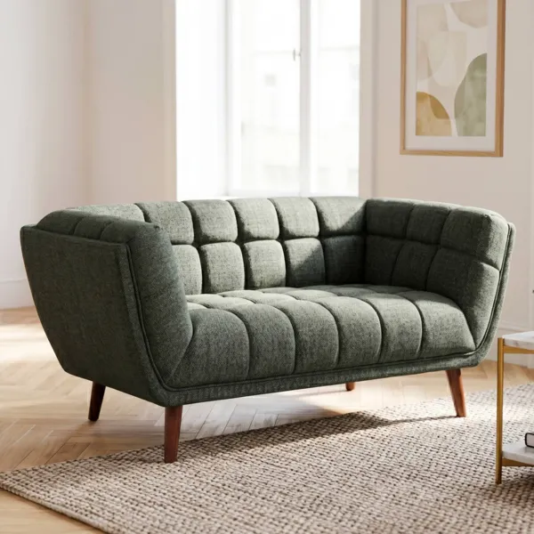Canap� droit 2 places tissu (164 cm) Rory Vert fonc�