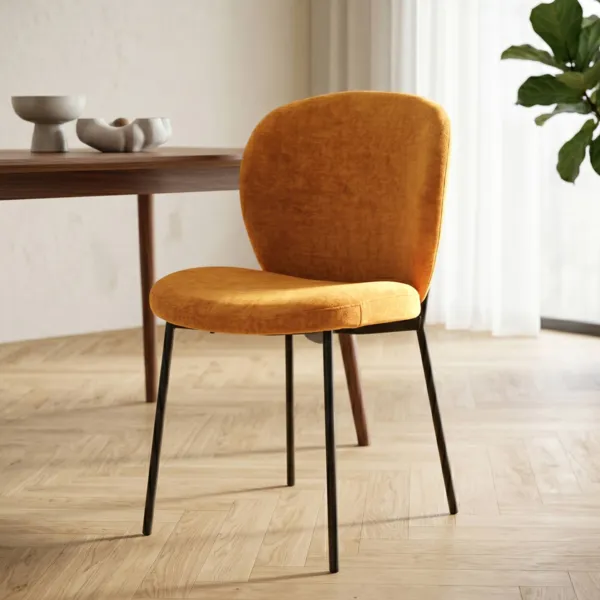 Set van 2 eetkamerstoelen stof (Zithoogte 48,5 cm) Isla Koper