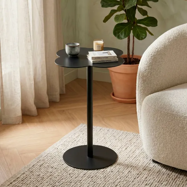 Beistelltisch aus Metall (H53 cm) Lysa Schwarz