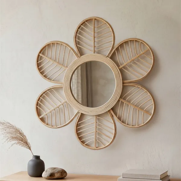 Espejo de pared con marco de madera (44,5 cm) Nova Natural