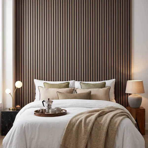 Lote de 4 paneles de pared de madera (60 cm) Yaro Natural