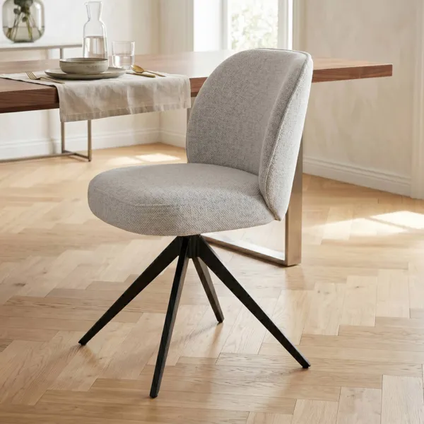 Conjunto de 2 sillas de comedor giratorias (Asiento 51 cm) Spina Beige