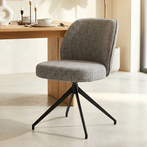 Set di 2 sedie da pranzo girevoli (seduta 51 cm) Spina Grigio
