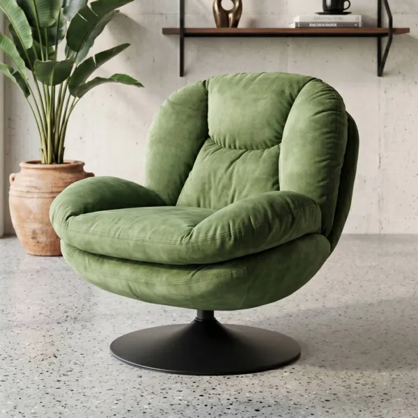 Sill�n giratorio de terciopelo (Asiento 46 cm) Lomy Verde
