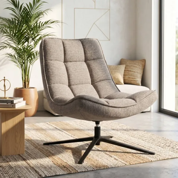 Sill�n giratorio de tela (Asiento 43 cm) Oxxo Beige arena