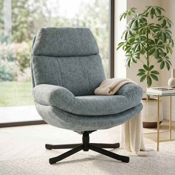 Sill�n giratorio de tela (Asiento 49 cm) Moor Azul claro
