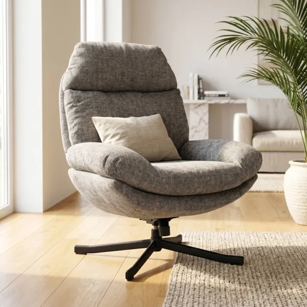 Sill�n giratorio de tela (Asiento 49 cm) Moor Gris oscuro
