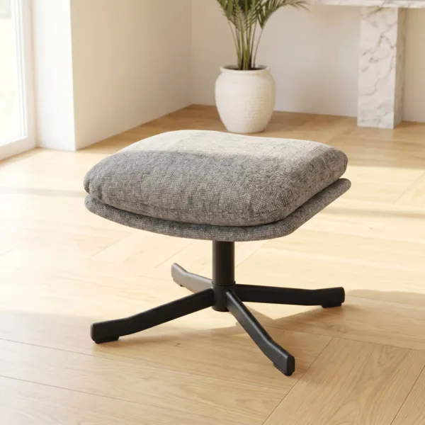 Poggiapiedi in tessuto testurizzato (altezza 44 cm) Moor Grigio scuro