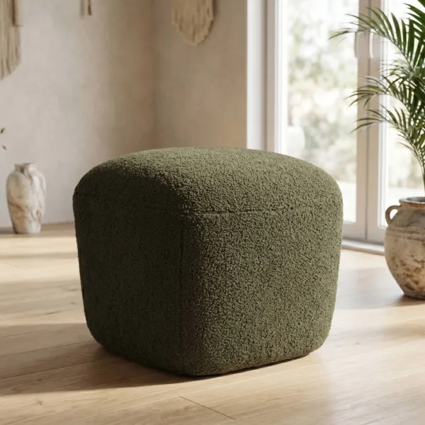Pouf in boucl� (H43 cm) Nyxor Verde scuro