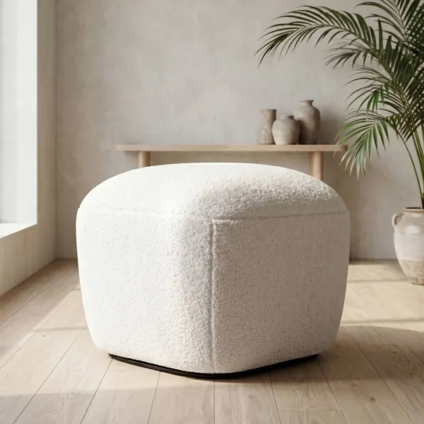 Boucl�-Pouf (H43 cm) Nyxor Cremewei�