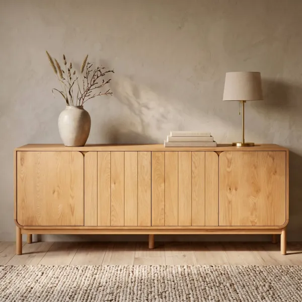 Buffet 4 portes ch�ne massif (200 x 80 cm) Tulum Naturel