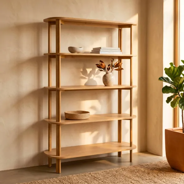 Massivholz-B�cherregal mit 5 Ebenen Eiche (110 x 170 cm) Oakland Naturfarben