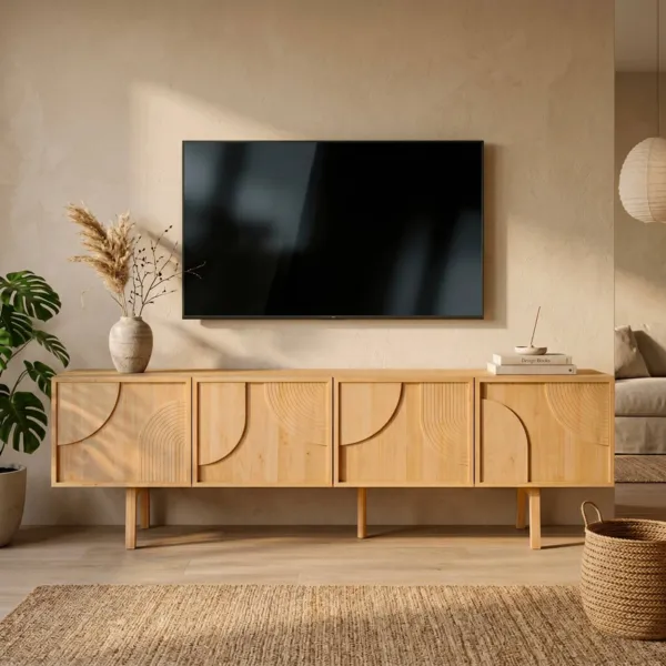 TV-M�bel 4 T�ren Eiche (180 x 55 cm) Olys Naturfarben
