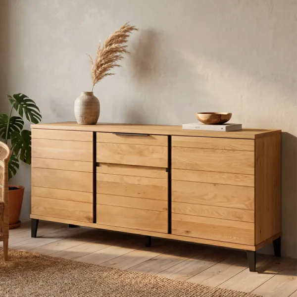 Aparador 3 puertas 1 caj�n roble macizo (190 x 80 cm) Bristol Natural