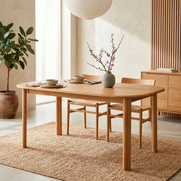 Table � manger rectangulaire extensible avec rallonge ch�ne (160 cm) Oakland Naturel