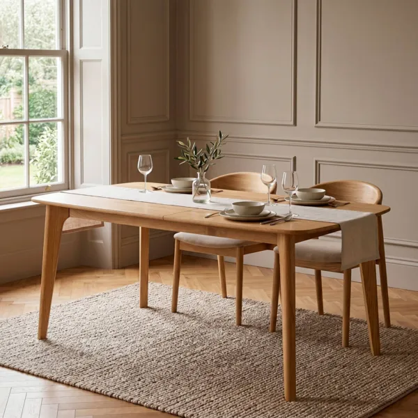 Table � manger rectangulaire extensible ch�ne (140 cm) Bilbao Naturel