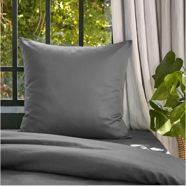 Funda de almohada cuadrada lyocell Tencel� lavado (63 x 63 cm) Olivia Gris granito 