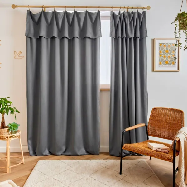 Rideau lyocell Tencel� ajustable (140 x max 270 cm) Olivia Gris granit