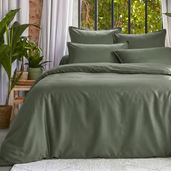 Funda n�rdica lyocell Tencel� lavado (200 x 200 cm) Olivia Verde romero