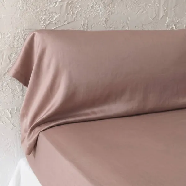 Taie de traversin lyocell Tencel™ lavé (27 x 185 cm) Olivia Rose blush