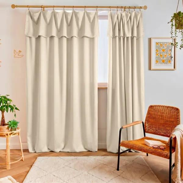 Justerbart lyocell Tencel� gardin (140 x max 270 cm) Olivia Beige pampa