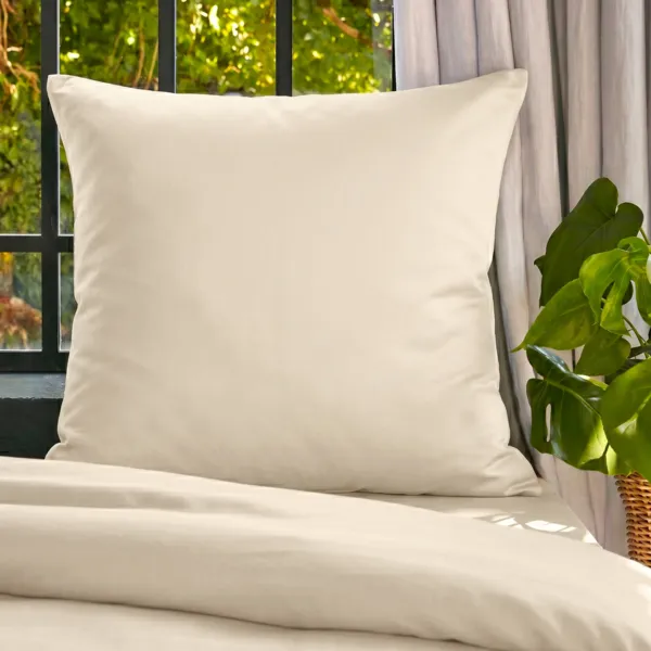 Taie d'oreiller carrée lyocell Tencel™ lavé (80 x 80 cm) Olivia Beige pampa