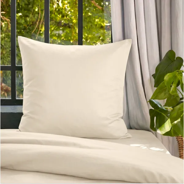 Lyocell Tencel� vasket kvadratisk pudebetr�k (63 x 63 cm) Olivia Beige pampa