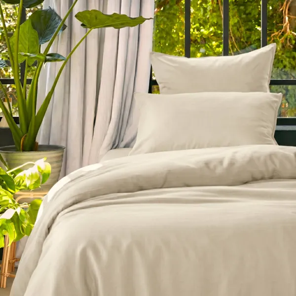 Lyocell Tencel� vasket dynebetr�k (140 x 200 cm) Olivia Beige pampa